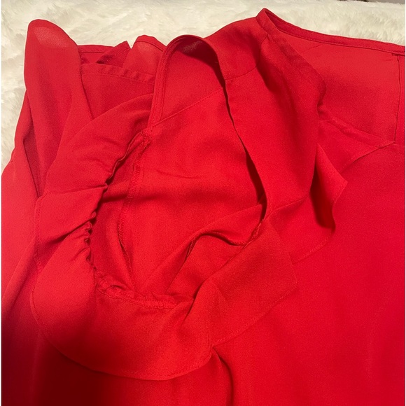 Lane Bryant Red Cold Shoulder Blouse Size 26 - Picture 7 of 12